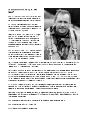 A preview of a PDF biography for Buckley, Ross Cameron
